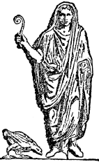 Sketch of a Roman augur, with his lituus.