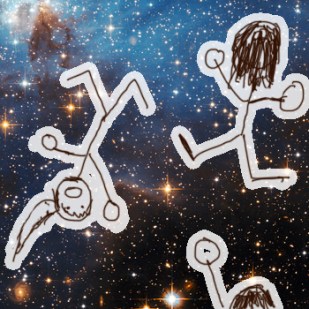 Characters without setting of any kind might as well be floating in outer space. Here are are three elf characters in the vacuum of space.