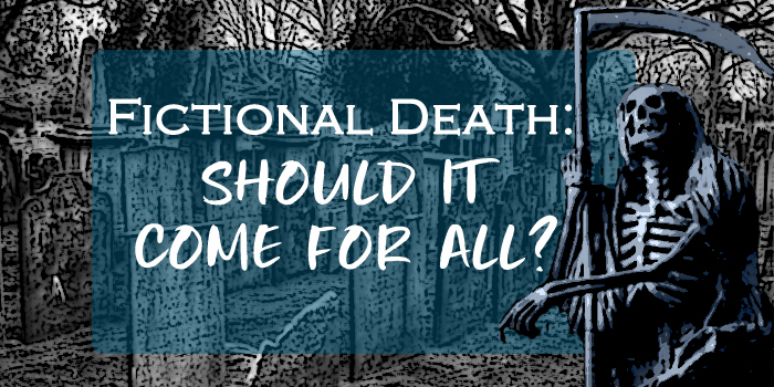 Fictional death header with grim reaper