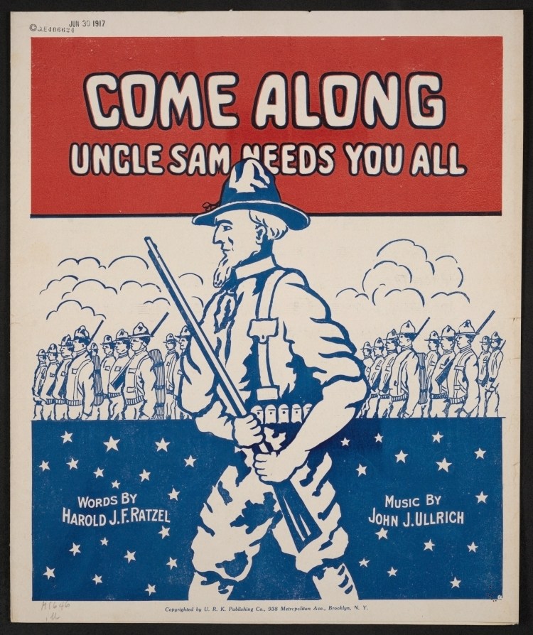 Uncle Sam sheet music cover from WWI.